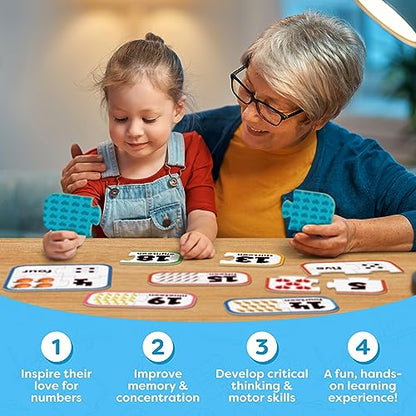 Number Puzzle Kindergarten Math Games - Number Puzzles for Kids Ages 3-5 - 20 Sets Matching Puzzle Toddler Learning Toys - Preschool Classroom Must Haves - Math Manipulatives Kindergarten - style: Counting Puzzle