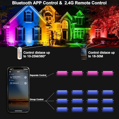 2 Pack 50W 2.4G Remote Control RGB Wall Washer Light with Remote Control & APP Control, for Birthday Party, Garden Lighting, Wall Display, Hotel, Building, Commercial Lighting - size: 50W RGB&3000K*2