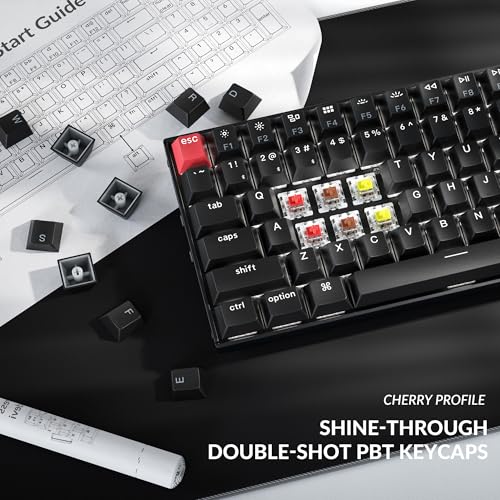 Keychron K4 96% Layout QMK Wireless and Wired Options Mechanical Keyboard, White Backlight Super Red Switch, Paired with Shine-Through Double-Shot PBT Keycaps for Mac Windows-Version 3 - color: Keychron Super Red Switch, size: Version 3
