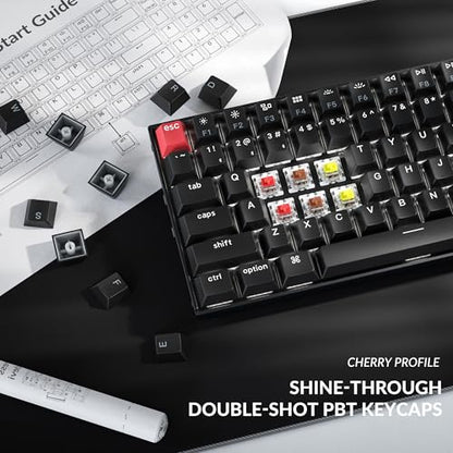 Keychron K4 96% Layout QMK Wireless and Wired Options Mechanical Keyboard, White Backlight Super Red Switch, Paired with Shine-Through Double-Shot PBT Keycaps for Mac Windows-Version 3 - color: Keychron Super Red Switch, size: Version 3