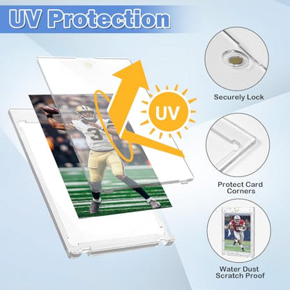 100PT Magnetic Card Holders for Trading Cards, 36ct One Card Touch Holder Baseball Card Thick Protectors Hard Plastic Magnetic Card Case Sports Football Basketball Top Loads for Cards Sleeves