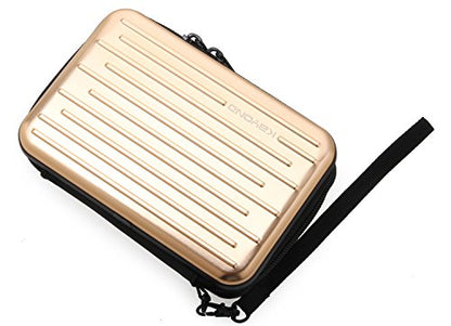 Anti-Shock Silver Aluminium Carry Travel Protective Storage Case Bag for 2.5" Inch Portable External Hard Drive HDD USB 2.0/3.0 (Golden) - color: Golden