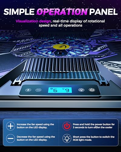 ChillCore RGB Laptop Cooling Pad, Laptop Fan Cooling Pad 9 Fans