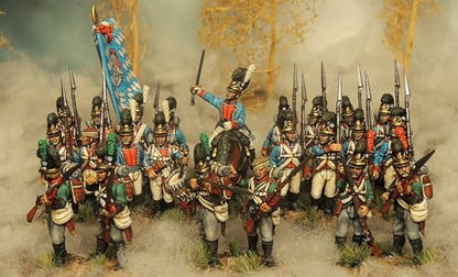 Wargames Delivered - Victrix Bavarian Infantry 1809 Set with Bonus Miniature STL Download - 58 Highly Detailed 28mm Miniatures with Mounted Colonels for Wargaming & Tabletop Strategy Games
