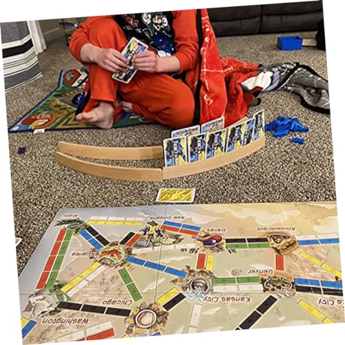 Mobestech Wooden Playing Card Holder Practical Game Cards Organizer Stand for Easy Storage for Poker and Family Games Wooden Base