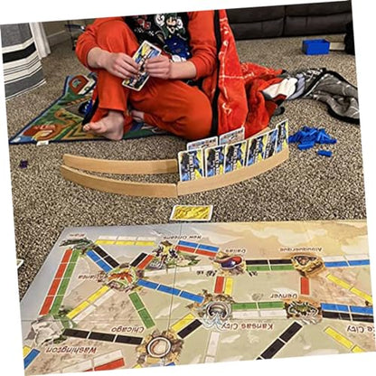 Mobestech Wooden Playing Card Holder Practical Game Cards Organizer Stand for Easy Storage for Poker and Family Games Wooden Base