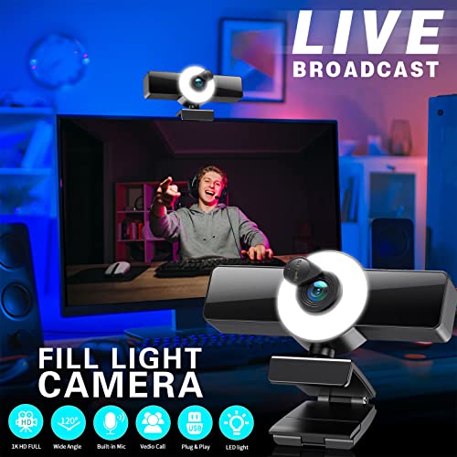 Streaming Camera Hd 1080p 30fps Webcam with Light Fast Auto Focus USB Pc Camera Webcam for Pc Gaming Camera Computer Camera Web Camera for Desktop Computer Streaming Accessories for Zoom Meeting Live