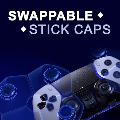 Performance Thumbstick Caps Replacement Kit for PS5 DualSense Edge Controller, Thumb Stick Grips Accessories for PlayStation 5 Pro Elite Controller (Standard Concave*2, Low Dome*2, High Dome*2, Black)