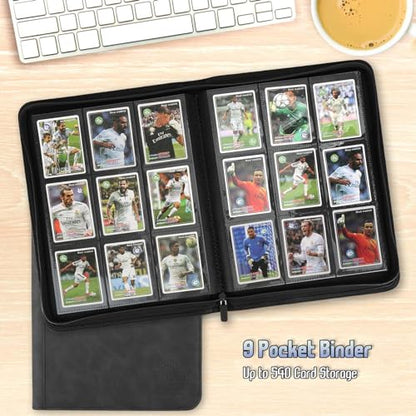 Trading Card Binder, Premium 9 Pocket Double Sided 540 Pocket PU Card Collection Binder, Collectible Trading Card Albums for MTG, TCG, Sport Card, Game Cards (Black) - color: Black