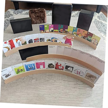Mobestech Wooden Playing Card Holder Practical Game Cards Organizer Stand for Easy Storage for Poker and Family Games Wooden Base