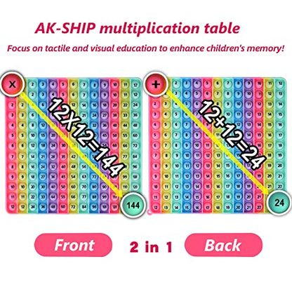 Macaron Multiplication Table Game and Addition Numbers pop Flash Cards Fidget Math Toys, Stress Relief Fidget Learning Game Fidget Math Toys （1 PCS）
