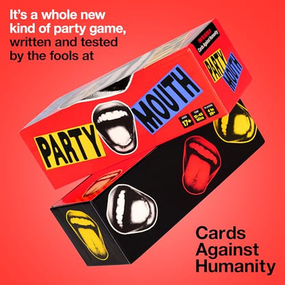 Party Mouth by Cards Against Humanity • A Fun Nasty New Card Game | Draw two words, lock eyes, and try to shout them in the same order. Ages 17+. We can't show you most of the cards on Amazon.