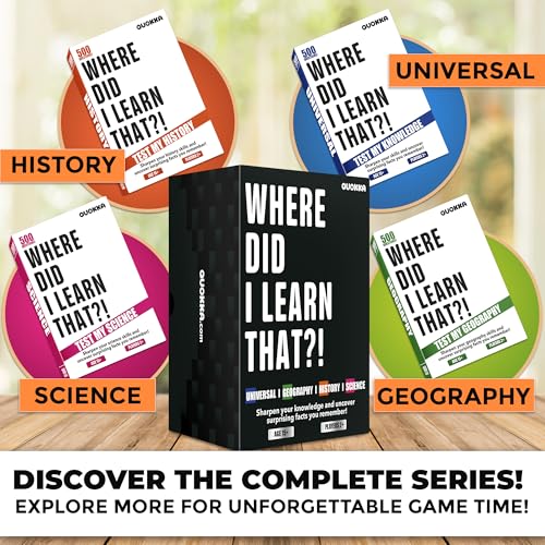 Trivia Card Games for Adults — Family Board Games for Teens and Adults | 500 General Knowledge Questions Trivia Cards with Answers – Fun Party Game for Family Game Night - color: 1. Universal