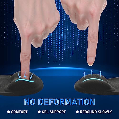 24 Pcs Ergonomic Mouse Pad with Wrist Support Office Mousepad Gaming Black Mouse Mat Wrist Pad Desk Accessories Workspace Organizers Non Slip Silicone Base for Home Office Computer Laptop Travel