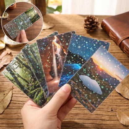 HFATMOS 300 Pcs Photocard Sleeves Laser Flashing Holographic Card Protector | Dustproof Card Sleeves for Mini Photos Credit Name Trading Cards Album Photo Cards, Four-Pointed Stars Pattern - color: Four-pointed Stars Pattern