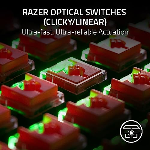 Razer DeathStalker V2 Pro Wireless Gaming Keyboard: Low Profile Optical Switches Clicky Purple - HyperSpeed Wireless & Bluetooth - Chroma RGB - Up to 200 Hr Battery - Snap Tap - color: Classic Black, style: V2 Pro