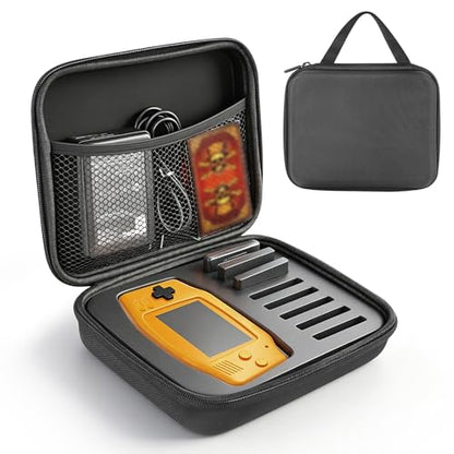 Carrying Case for Gameboy Advance GBA, Hard EVA Shockproof Travel Storage Bag for Console & 8 Game Cartridges, Portable Pocket with Top Mesh Pocket for Charger Cable, Black