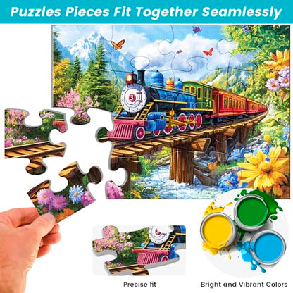 6 Packs 16 Large Piece Puzzle for Seniors,Cat Dog Dementia Jigsaw Puzzles | Dolphin Deer Animal Dementia Puzzles for Elderly Adults,Dementia Alzheimer's Products Activities Memory Cognitive Games - style: 16 Large Pieces