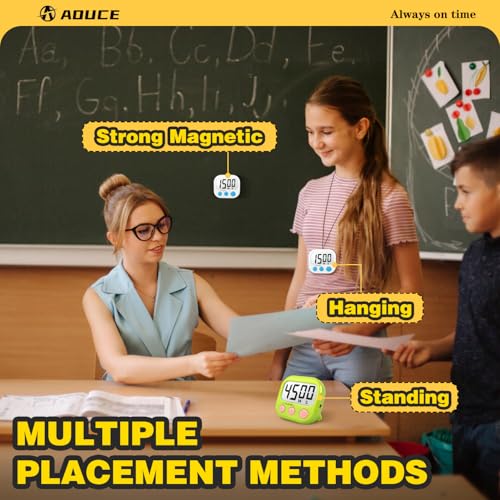 Classroom Timers for Teachers Kids Large Magnetic Digital Timer Teacher Supplies 2 Pack-Green White - color: Green White