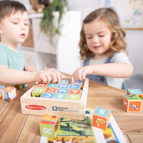 Melissa & Doug National Parks Alphabet & Animals 24-Piece Cube Puzzle (Everglades, Arches, Yellowstone) - FSC Certified