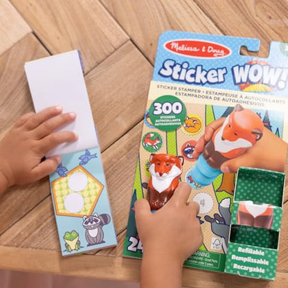 Melissa & Doug Sticker Wow!™ Fox Bundle: 24-Page Activity Book, Refillable Sticker Stamper, Mini Pad, 500 Stickers, Arts and Crafts for Kids Ages 3+ (Pack of 2) - color: Fox, size: Bundle (Pack of 2)