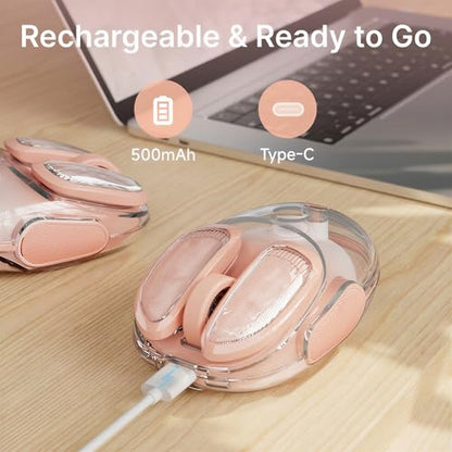 SEUNKWANG EWEADN Q9 Wireless Clear Mouse Dual Mode Bluetooth & 2.4G USB Computer Mouse with RGB Lighting, Silent Clicks, Multi-Device Compatibility for Laptop, PC, MacBook, iPad Cute Mouses-Gradient - color: Gradient
