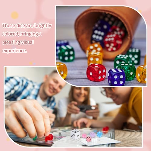 uxcell 300Pcs Mini Dice, 8mm/0.31" Acrylic Tiny Six Side Game Dot Square Dice Bulk for Table Board Game Party Activities, Pink/Black - color: Pink/Black, size: 8mm/0.31"