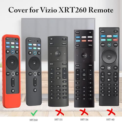 Case for Vizio XRT260 Voice Remote Control 2023/2021, Cover for VIZIO XRT260 Smart TV Remote Silicone Skin Sleeve Red - color: Non-Glow Red