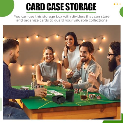 Zhehao 40 Pieces Deck Card Boxes with Dividers Include 20 Trading Card Boxes with 20 Dividers Games Storage Organizer for Trading Games Family Game Party Supplies (Black) - color: Black