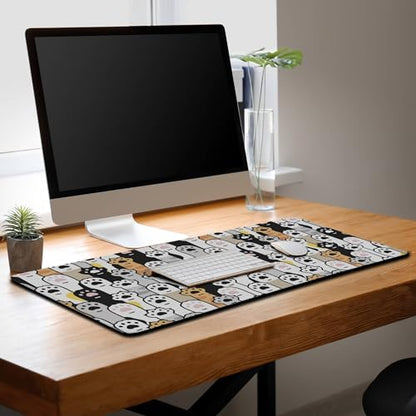 Office Desk Pad Cat Paws Cute Mouse Mat Large Gaming Mouse Pads Desk Mouse Pad Long Desk Pad Non-Slip Rubber Base Waterproof with Stitched Edges 35.4 X 15.7 for Game Office, - color: Cat Paws