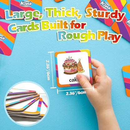 Aizweb First Words Match Game,Memory Game,52 Pcs Toddler Baby Flash Cards,Educational Toys for Pre K Preschool Kindergarten Learning Activities,Speech Therapy Materials Classroom Must Haves - style: First Words