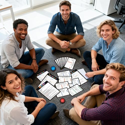 EYxsaxenk Office Friendly Feud Game with 2 Answer Buzzer - 40Pcs Workplace Trivia Quiz Feud Card Buzzer Board Game Night for Office Party Team Building Event Corporate Retreats Gathering Group Supply - style: Office