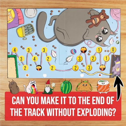 Exploding Kittens The Board Game 2-6, Age 7+ Flippable Game Board | One of the bestselling card games of all time is now a board game! Flip the pop-up board, strategize, sabotage, and surprise.