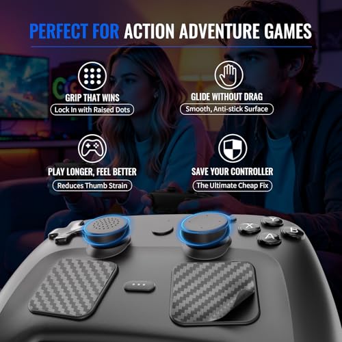EJGAME Accessory Kit for Steam Controller 2026,Touchpad Protector,Thumb Grip Caps,Silicone Back Button Enhancement Set