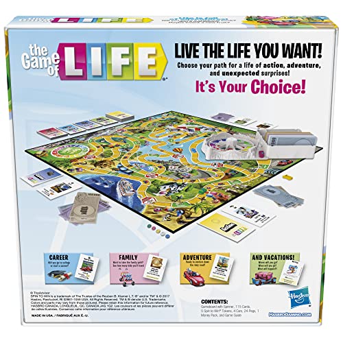 Hasbro Gaming The Game of Life Board Game, Family Games for Kids Ages 8+, Includes 31 Careers, Family Board Games for 2-4 Players, (Amazon Exclusive)