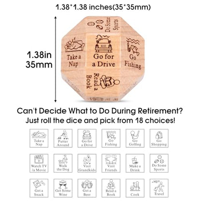 Funny Retirement Gift Dice for Men Women, 2026 Wooden Dice Retired Gift for Him Her, Funny Decision Dices Happy Retirement Gifts for Teacher Coworker, Going Away Leaving Farewell