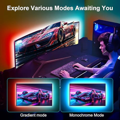 Nexillumi LED Lights for TV, 13.2ft TV LED Backlight for 32-65 Inch, RGB LED Strip Lights Behind TV, APP Remote Control Music Sync TV Led Lights for Bedroom - size: 13.2ft for 32"-65" TV