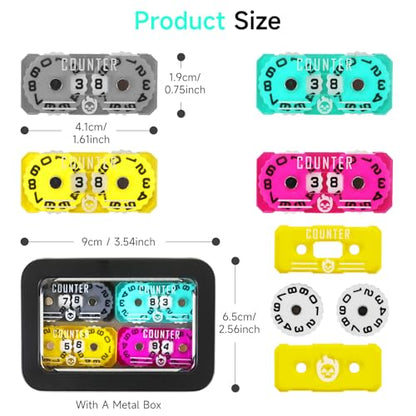 SIXPOINTS 4PCS Twin Digits Life Counters Health Tracker Compatible with Magic The Gathering Commander Deck, LCG/RPG/D&D/MTG/CCG/TCG Gaming Table Games - color: Color-c