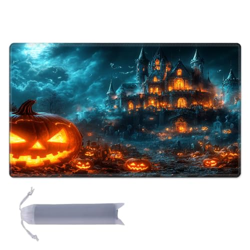 for MTG Playmat, Custom Trading Card Game Mat 17.3 x 13.8 in | Castle of Shadows Premium Non-Slip Rubber Base, Water-Resistant & Stitched Edges, Personalized High-Definition Art - color: Castle of Shadows, size: 17" x 14" Regular
