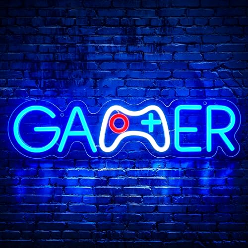 Gamer Neon Sign for Wall Decor Light Up Sign Led Signs for Game Room Party Home Wall Decor USB Powered - color: Gamer