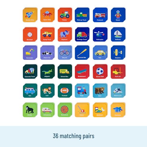 Wildkin Memory Matching Game – 36 Educational Pairs for Toddlers & Preschool - Boy - style: Adventure