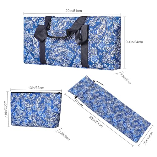 American Mahjong Game Set, 166 Blue Tiles (1.2”), 4 All-in-One Color Rack/Pushers & Drawstring Bag, Complete Mahjong Sets with Blue Printed Carrying Bag and Mahjong Tile Set Accessories - color: Blue
