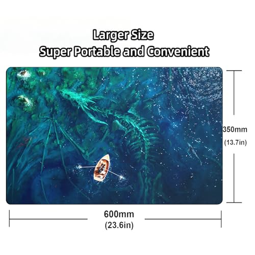 MTG Playmat, 24 x 14 Inches TCG Card Mat, Smooth Rubber Surface, Board Game Mats for MTG DTCG CCG RPG Trading Card - color: Sea Dragon
