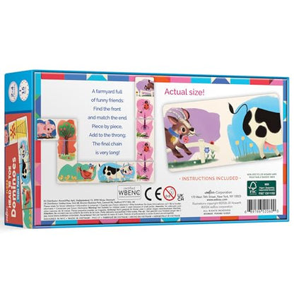eeBoo Floor Head to Toe Dominoes - Little Farm 28 Piece Matching Game, Holographic Animal Tiles, Screen-Free Fun for Kids Ages 3 and up - style: Little Farm