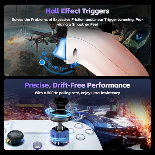 DOYO Wired PS5 Controller, Gaming Controller for PlayStation 5, PC/Steam, PS4 with Dual Vibration, Turbo, Hall Effect Trigger, 3.5mm Audio Jack, 6-Axis Motion Control Gamepad - color: Rose Gold-Wried