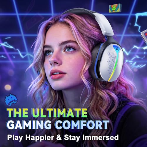 3-in-1 Wireless Gaming Headset, Mirror Gloss, 50mm Drivers, 7.1 Surround | 2.4G/BT5.3/Wired, 40H Battery, <25ms Latency, 9.9oz. Fits PS5/PC/Switch/Mac. Note: Xbox Wired Mode Only