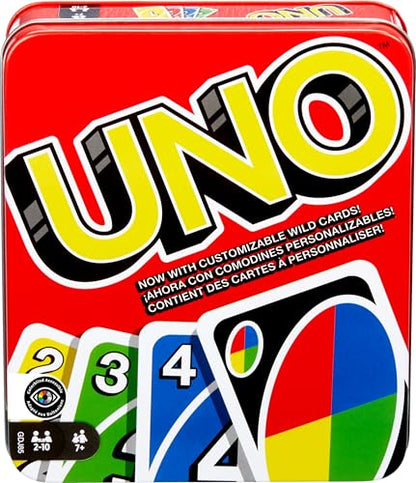 Mattel Games UNO Card Game for Kid, Adult & Family Nights & Parties, Travel & Vacations, Color Blind Accessible & Customizable Deck (Amazon Exclusive) - style: UNO