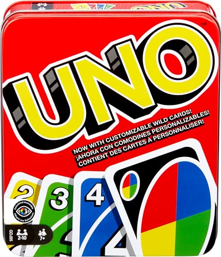 Mattel Games UNO Card Game for Kid, Adult & Family Nights & Parties, Travel & Vacations, Color Blind Accessible & Customizable Deck (Amazon Exclusive) - style: UNO