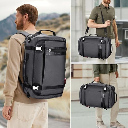 WITZMAN Travel Backpack for Men 40L Carry-on Luggage Bag USB Charging Port | Nylon Laptop Backpack Multi-pocket Fits 17 Inch, TSA Friendly Flight Approved, For Business Trip, Vacation, B686 Silvery Grey - color: Silvery Grey
