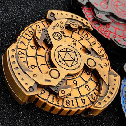 7-in-1 Spinner DND Dice Set, Rotate Metal Rotate Dungeons and Dragons DND Compass Dice, Cool RPG Role Playing Table Game Dice（Gold） - color: Mechanical -Gold